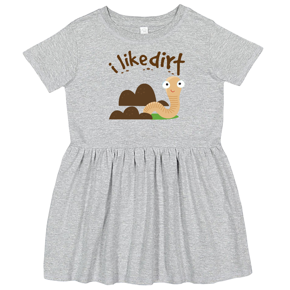 Inktastic I Like Dirt Earthworm Toddler Dress Worm Funny Kids Boys Girls
