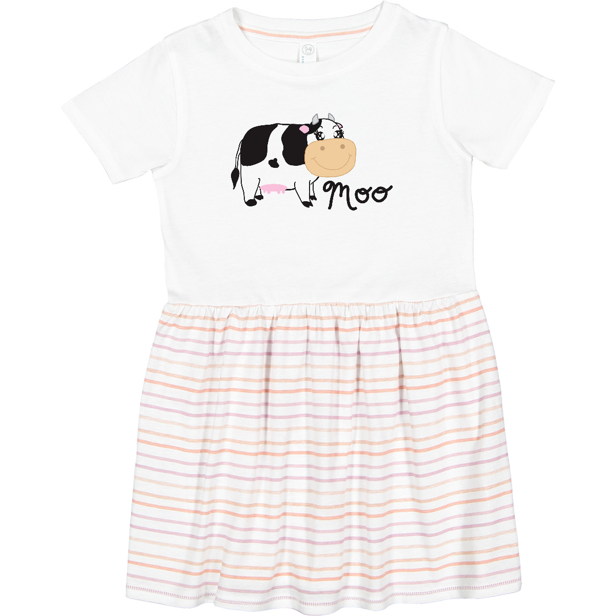 Inktastic Moo Says The Cow Toddler Dress Farm Farmer Cute Girls - Picture 7 of 7