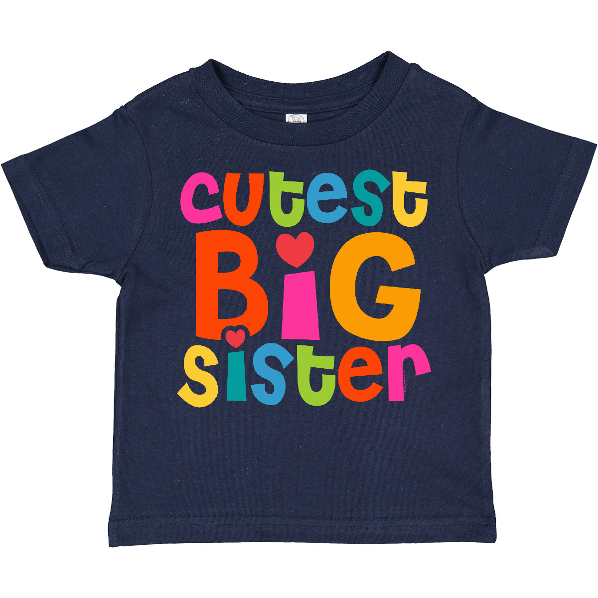 Inktastic Cutest Big Sister Toddler T-Shirt Colorful Heart Bright Sibling Child - Picture 11 of 14