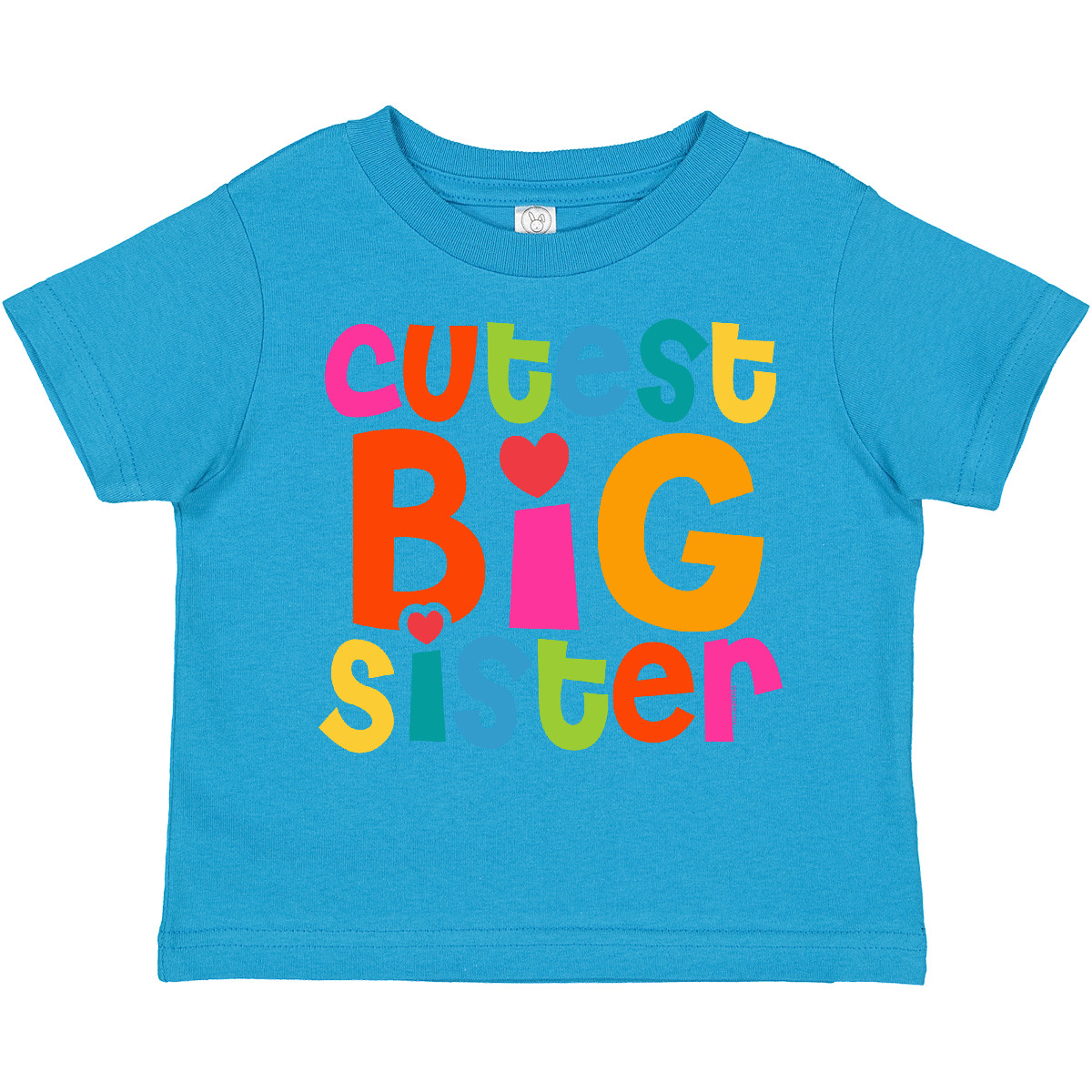 Inktastic Cutest Big Sister Toddler T-Shirt Colorful Heart Bright Sibling Child - Picture 14 of 14