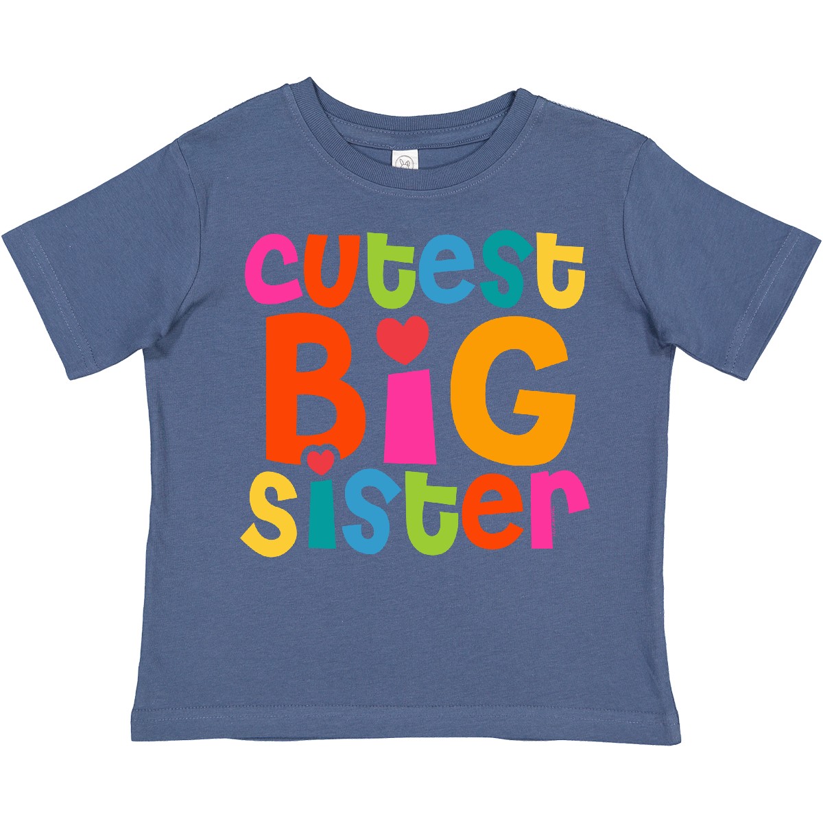 Inktastic Cutest Big Sister Toddler T-Shirt Colorful Heart Bright Sibling Child - Picture 7 of 14