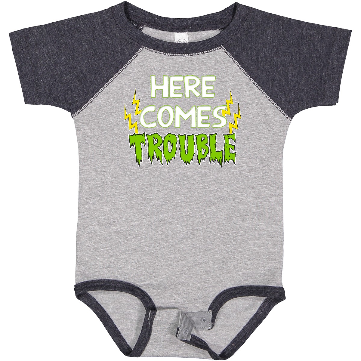 Inktastic Here Comes Trouble Baby Bodysuit Toddler Funny Humor One-piece Infant - Picture 6 of 9