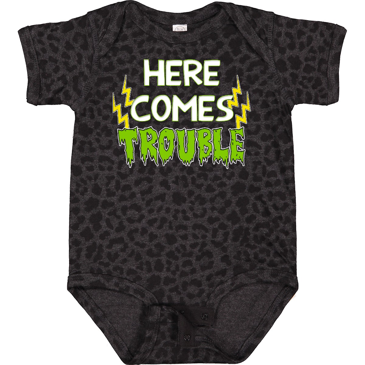 Inktastic Here Comes Trouble Baby Bodysuit Toddler Funny Humor One-piece Infant - Picture 3 of 9