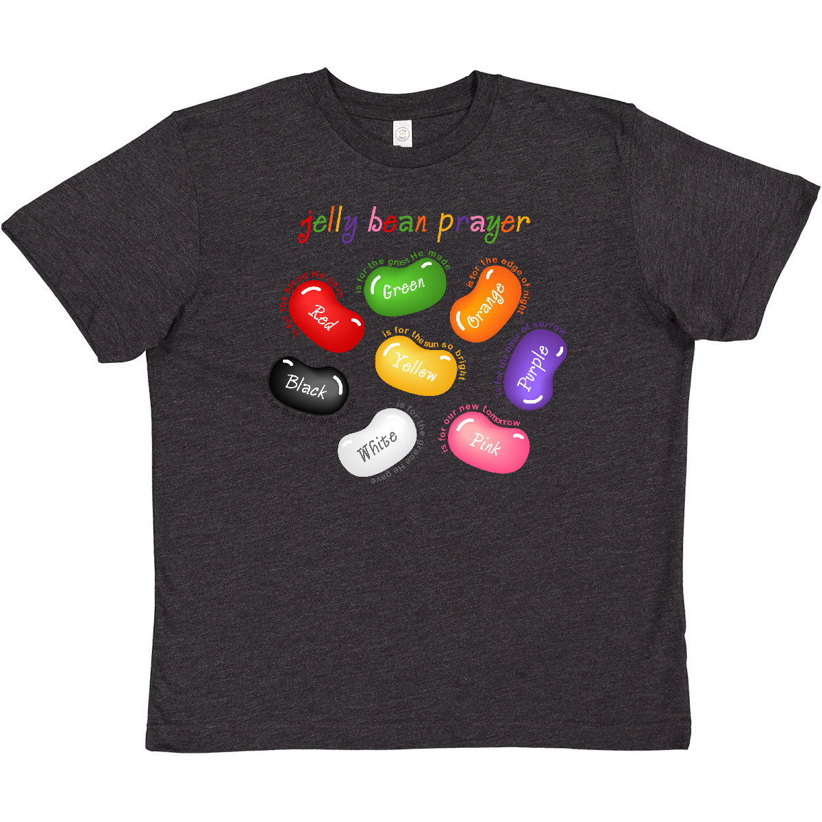 Inktastic Jelly Bean Prayer Youth T-Shirt Easter Candy Jesus Christ Resurrection - Picture 8 of 11
