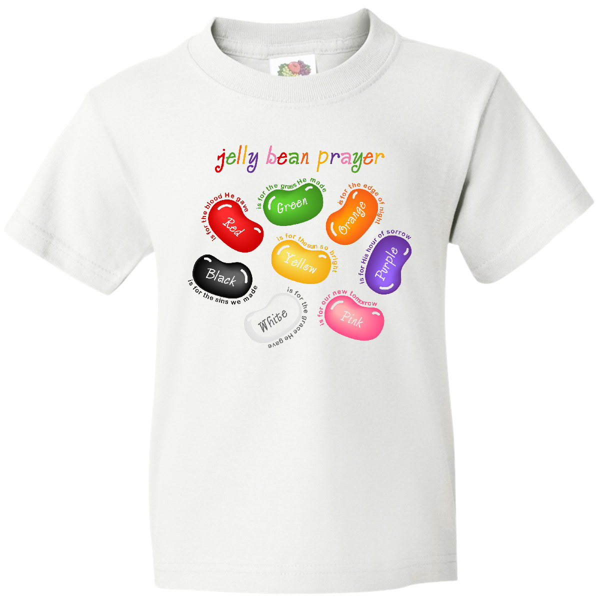 Inktastic Jelly Bean Prayer Youth T-Shirt Easter Candy Jesus Christ Resurrection - Picture 11 of 11