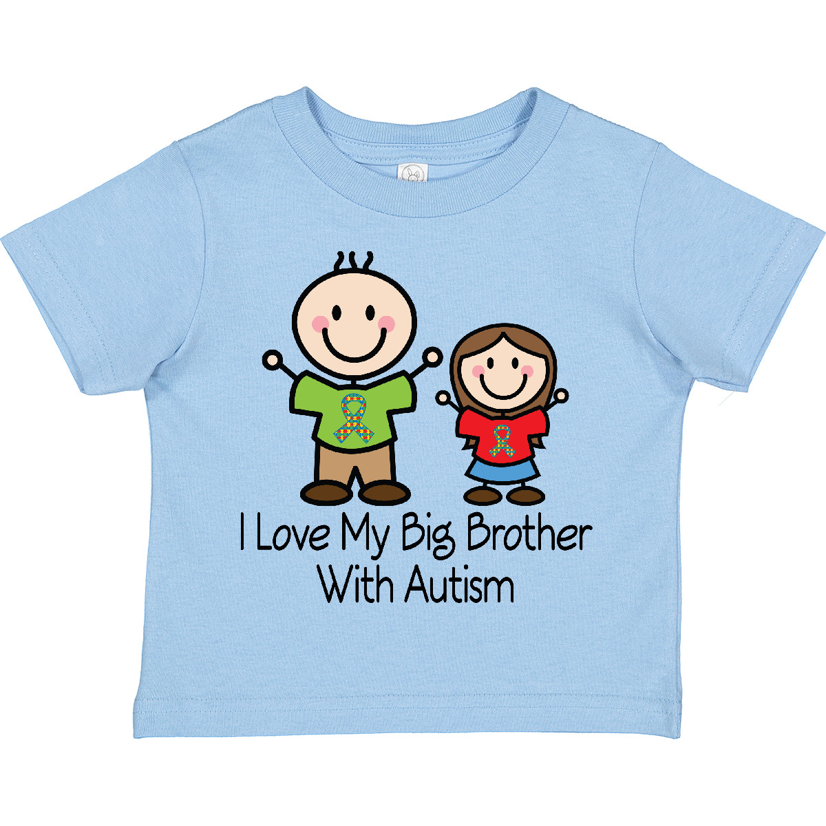 Inktastic I Love My Brother With Autism Toddler T-Shirt Puzzle Ribbon Support - Picture 6 of 11