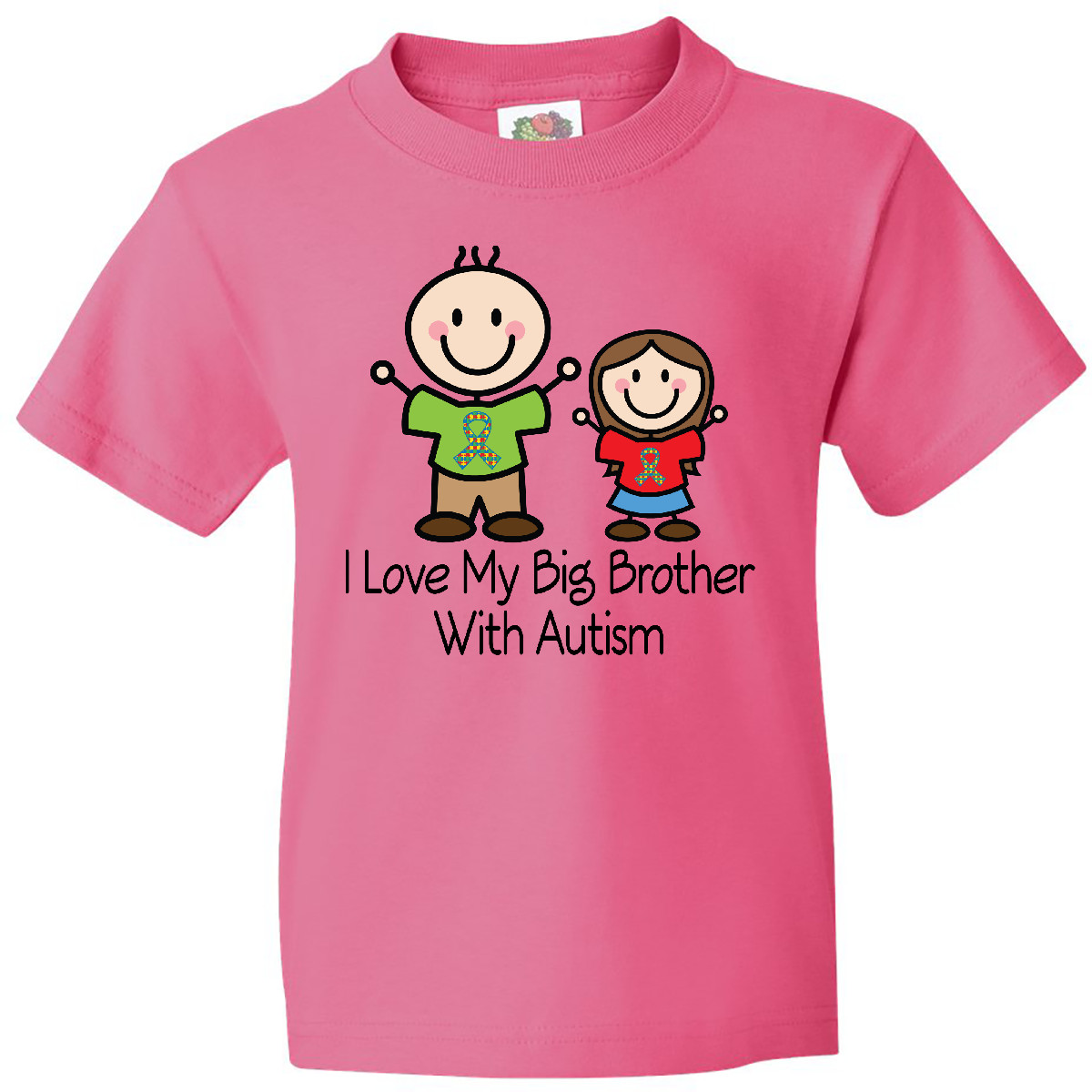 Inktastic I Love My Brother With Autism Youth T-Shirt Puzzle Ribbon Support Walk - Picture 5 of 9
