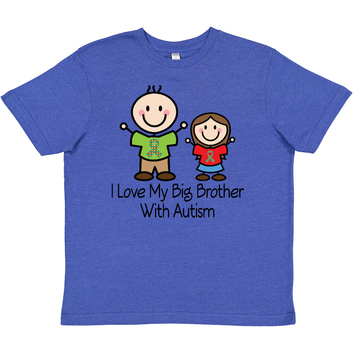 Inktastic I Love My Brother With Autism Youth T-Shirt Puzzle Ribbon Support Walk - Picture 8 of 9