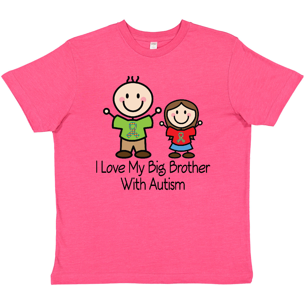 Inktastic I Love My Brother With Autism Youth T-Shirt Puzzle Ribbon Support Walk - Picture 7 of 9