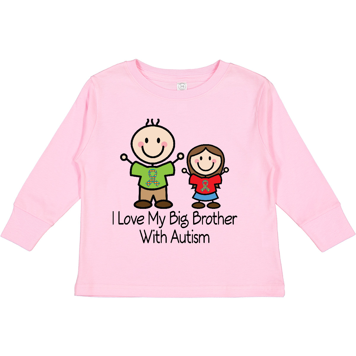 Inktastic I Love My Brother With Autism Toddler Long Sleeve T-Shirt Puzzle Walk - Picture 7 of 8