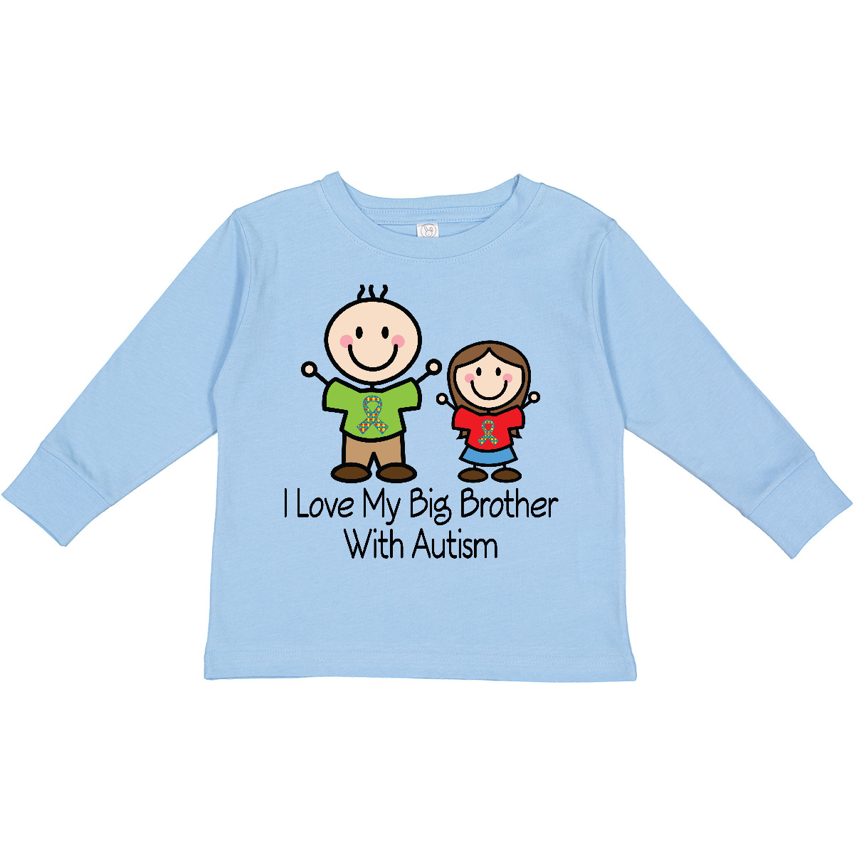 Inktastic I Love My Brother With Autism Toddler Long Sleeve T-Shirt Puzzle Walk - Picture 6 of 8