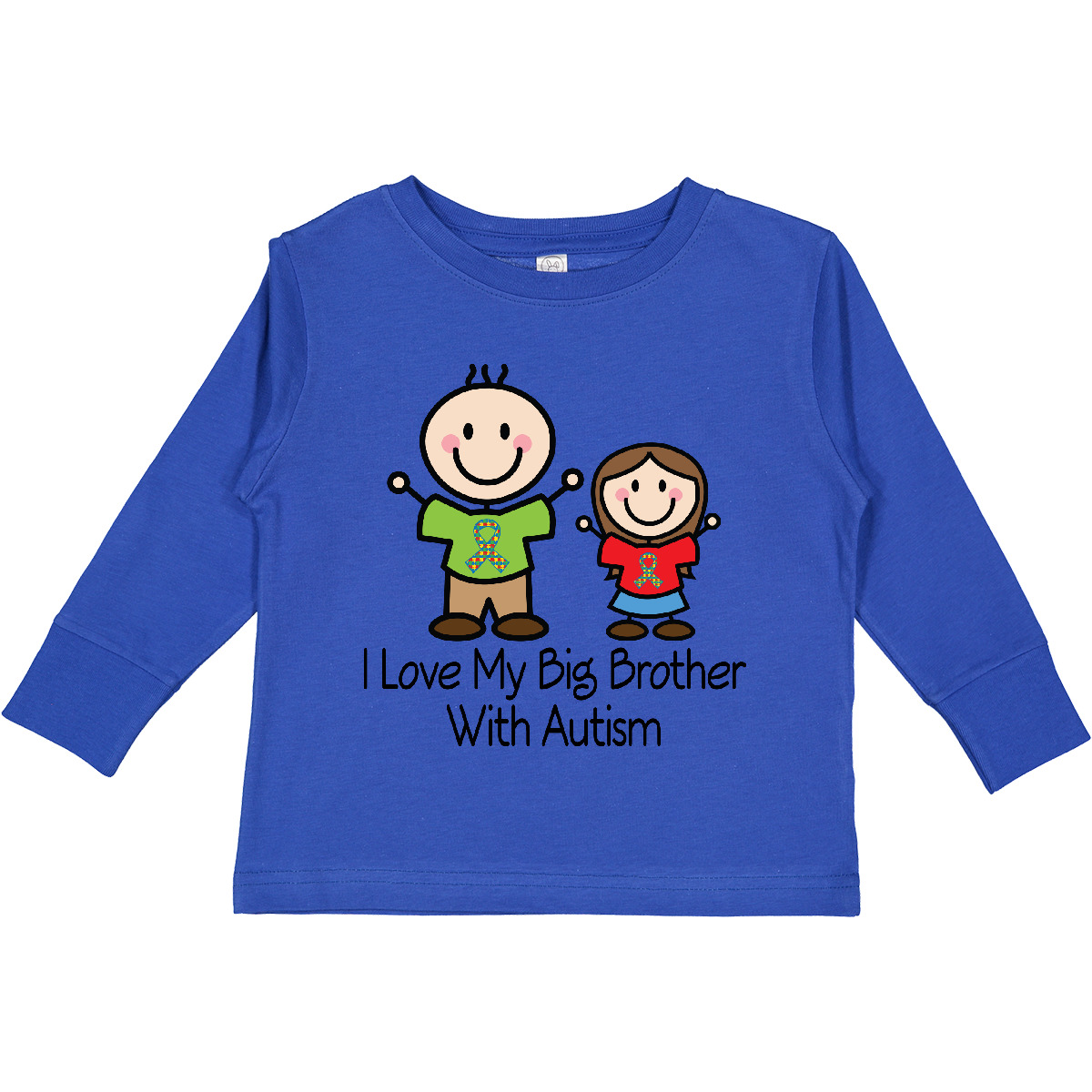 Inktastic I Love My Brother With Autism Toddler Long Sleeve T-Shirt Puzzle Walk - Picture 8 of 8