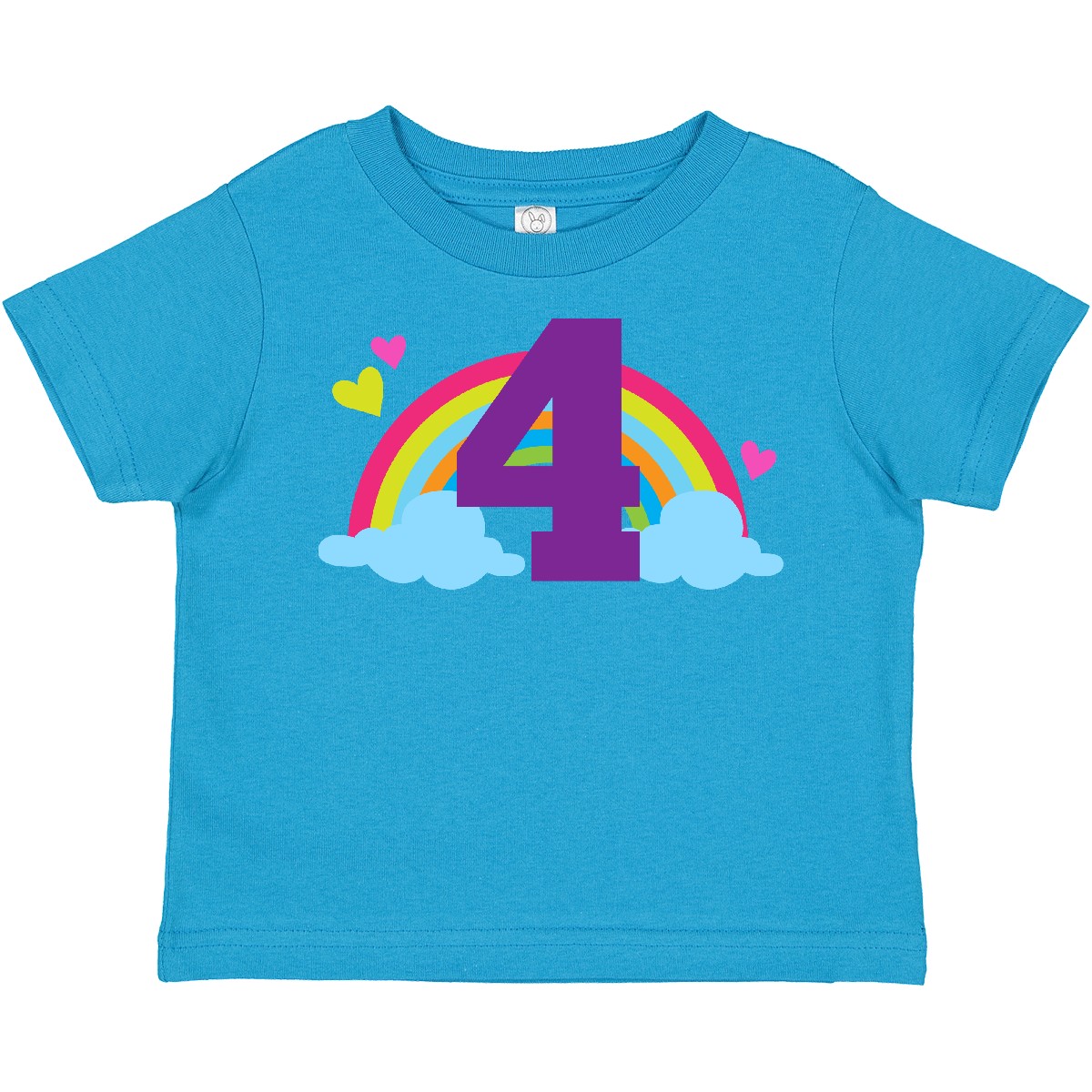 Inktastic 4th Birthday Rainbow Toddler T-Shirt Fourth Number Four Girls Cute Kid - Picture 15 of 17