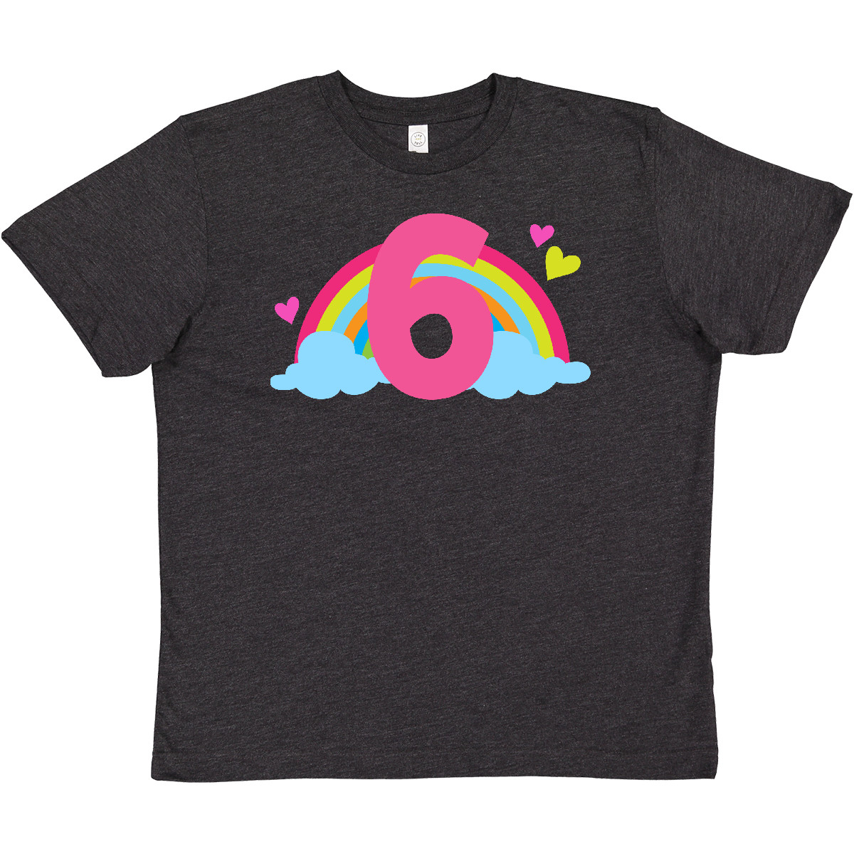 Inktastic 6th Birthday Rainbow Youth T-Shirt Sixth Six Year Old Gift Idea Clouds - Picture 10 of 12