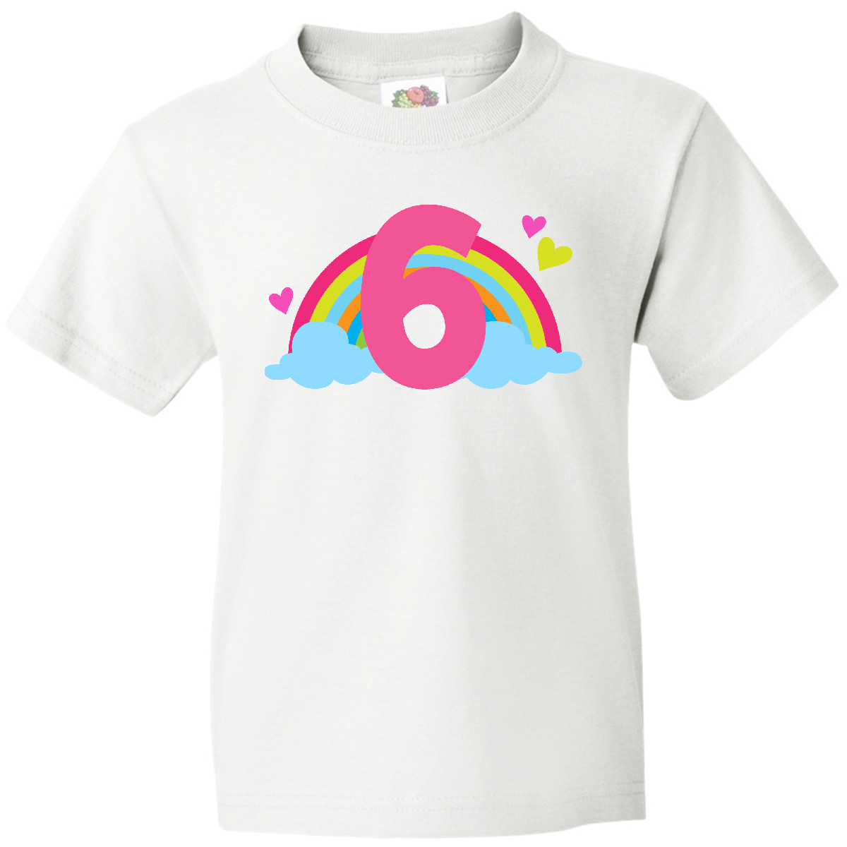 Inktastic 6th Birthday Rainbow Youth T-Shirt Sixth Six Year Old Gift Idea Clouds - Picture 12 of 12