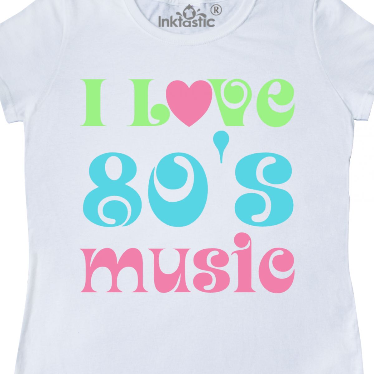 Inktastic I Love 80&rsquo;s Music Women&rsquo;s T-Shirt 1980 1980s Lover Retro