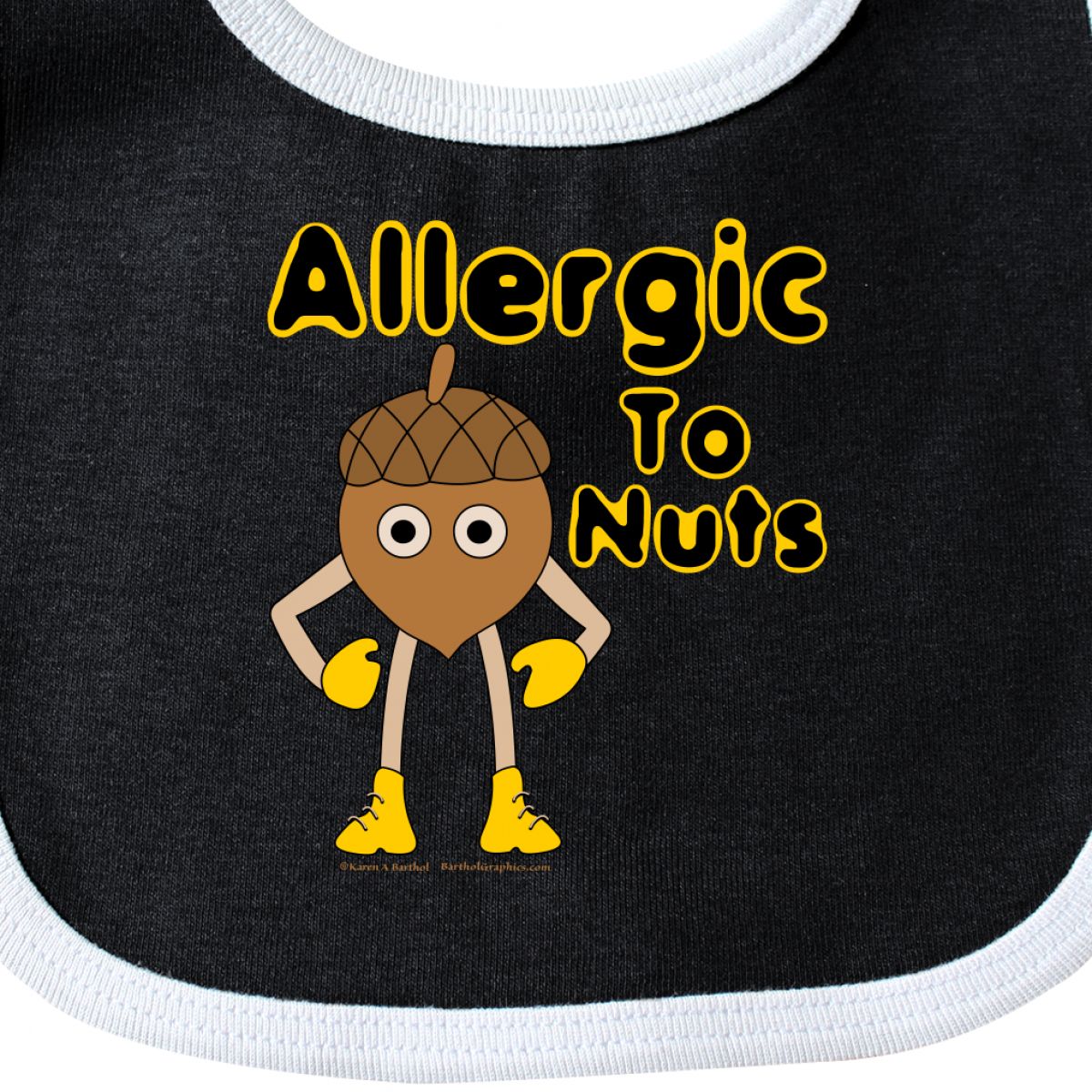 inktastic allergic to nuts baby bib allergy barthol peanut tree