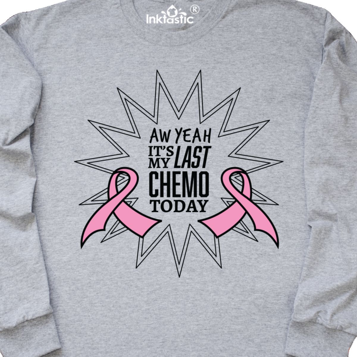 Butterfly Ribbon Long Sleeve T-Shirt Chemo Inktastic Ovarian Cancer Survivor