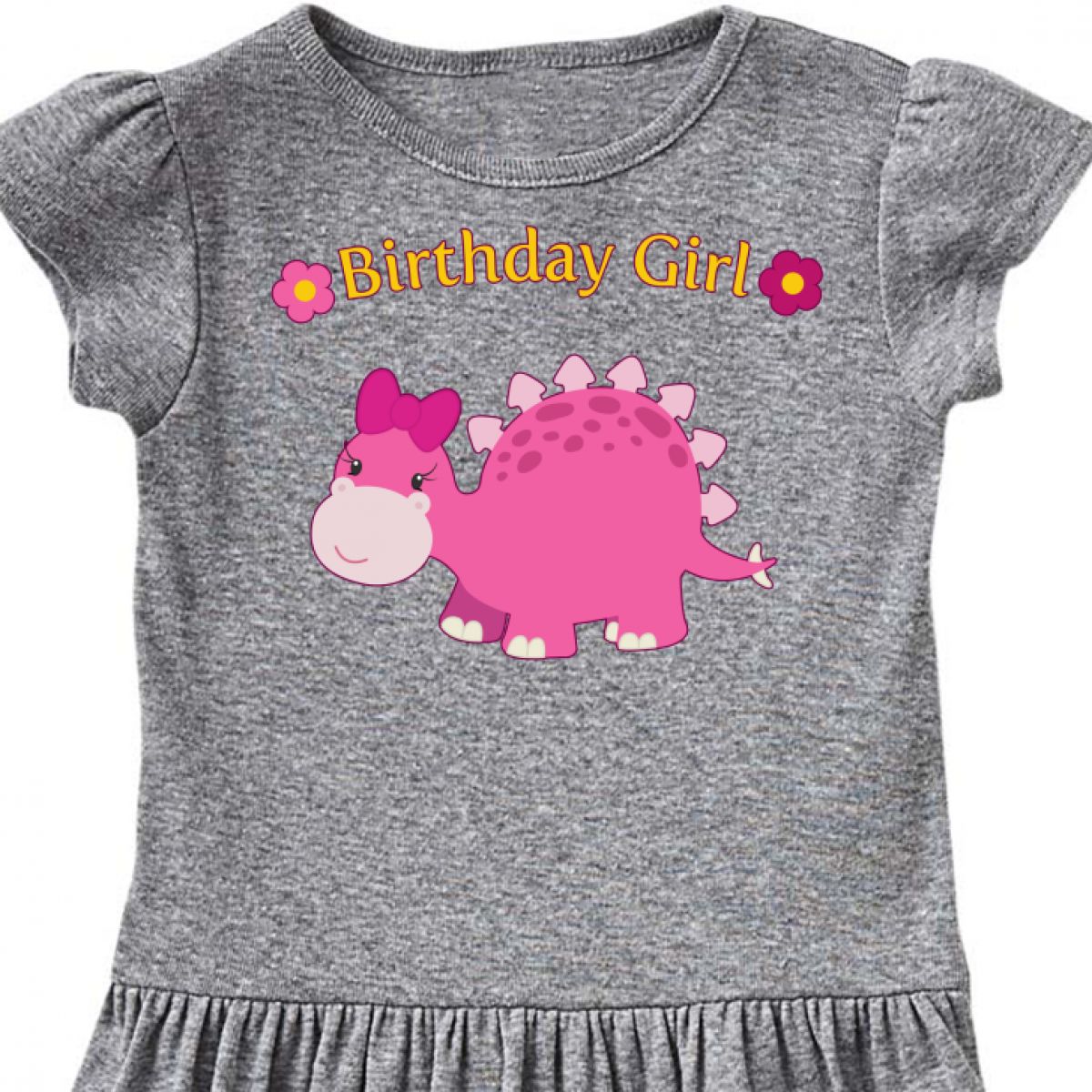 Inktastic Dinosaur Tyrannosaur Skeleton Girls Toddler Dress Dino Childs Pink Hws