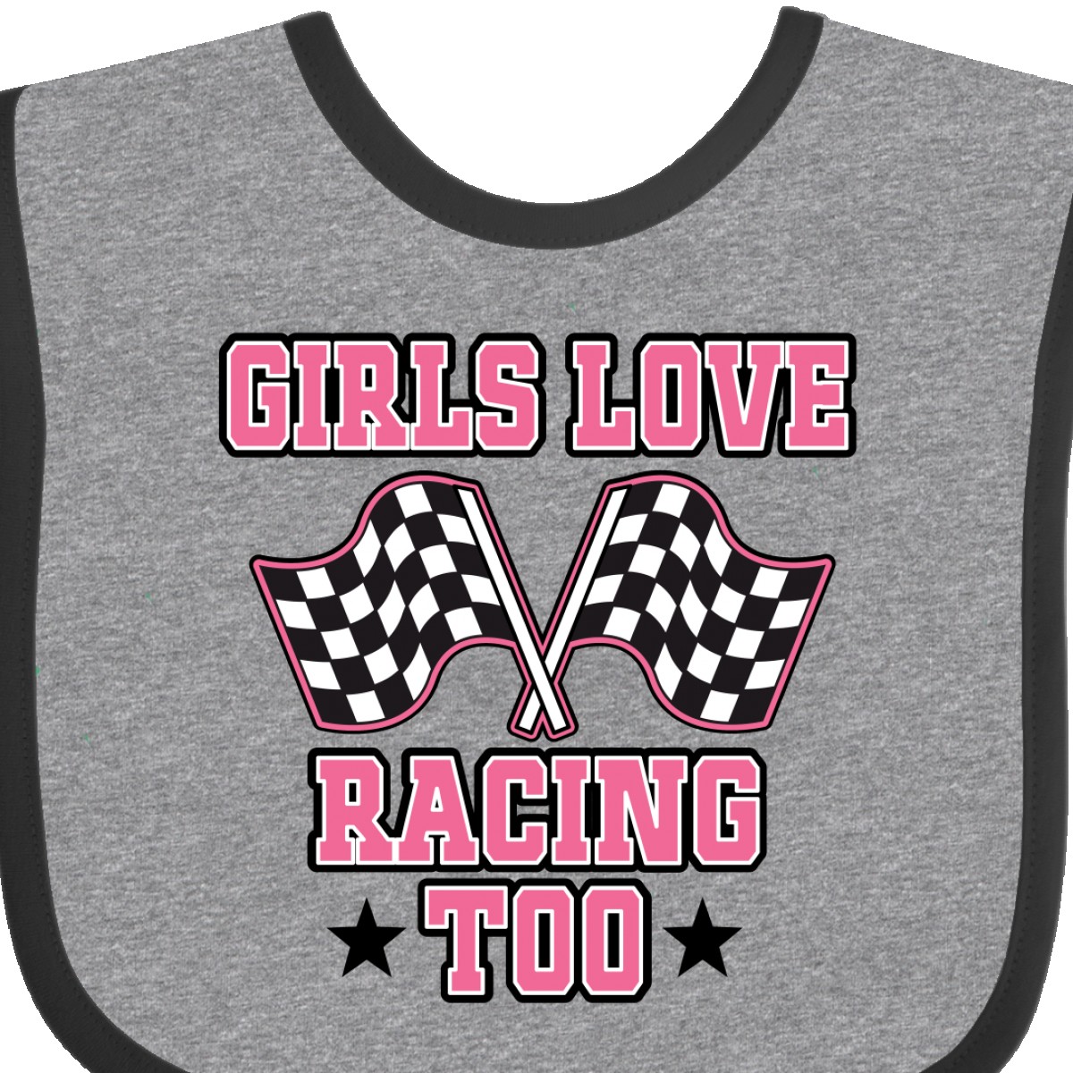 Inktastic Girls Love Racing Rally Flags Baby Bib Cars Childs Racer Race Flag Hws
