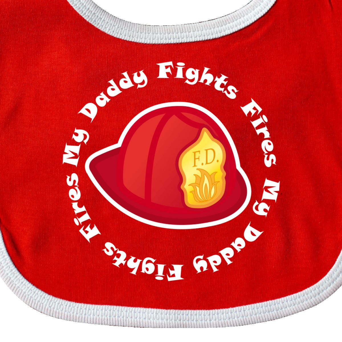 Inktastic Fireman My Dad Fights Fires Baby Bib Future Fire Hat Department Career