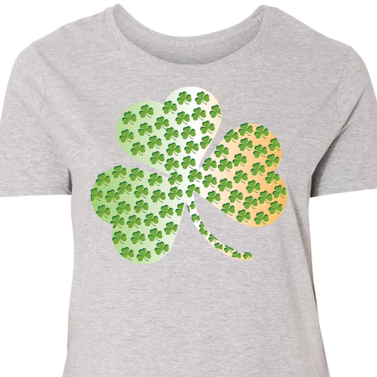 Multicolored Four-Leaf Clover Women Tee Short-Sleeve